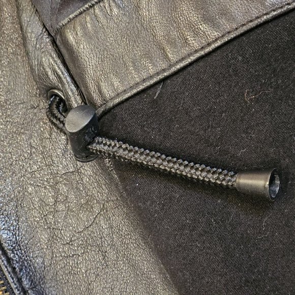 Marc New York Andrew Mark Black Leather Coat XL Zipup Patch Pockets Heavy - Picture 8 of 15